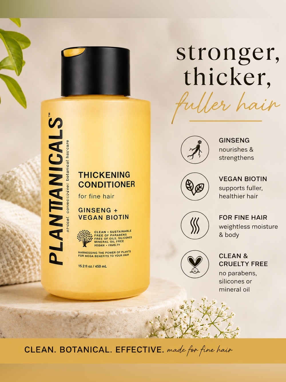 Plantanicals Thickening Conditioner For Fine Hair - 11.8 oz - Bundle Item 💛⭐️💛